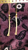 Large Bone & Pearl Gold Earrings