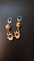Medium Length Bone & Bead Earrings