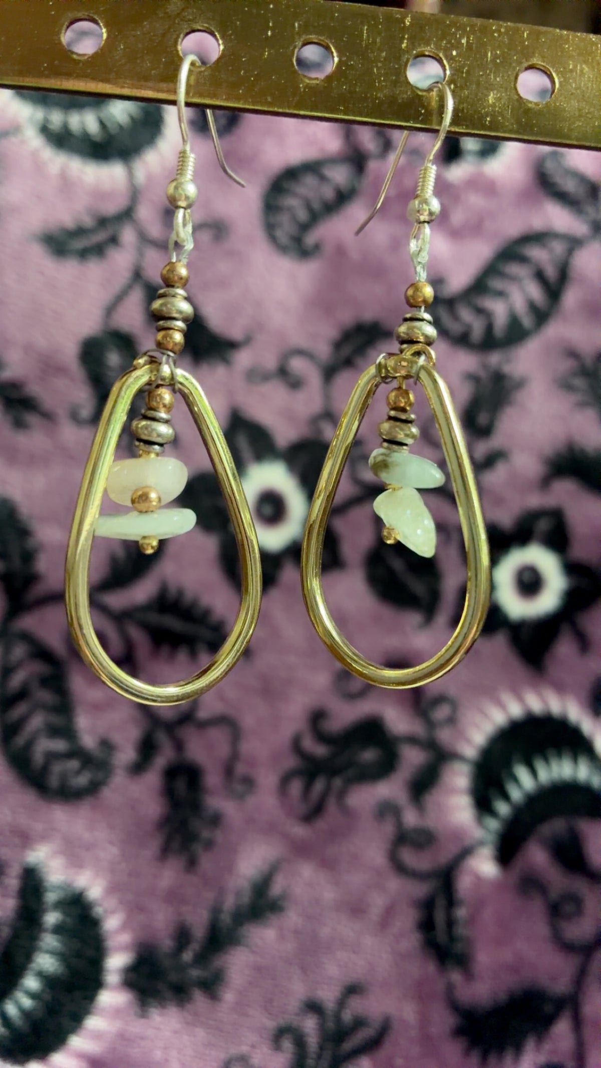 Natural Stone Teardrop Earrings