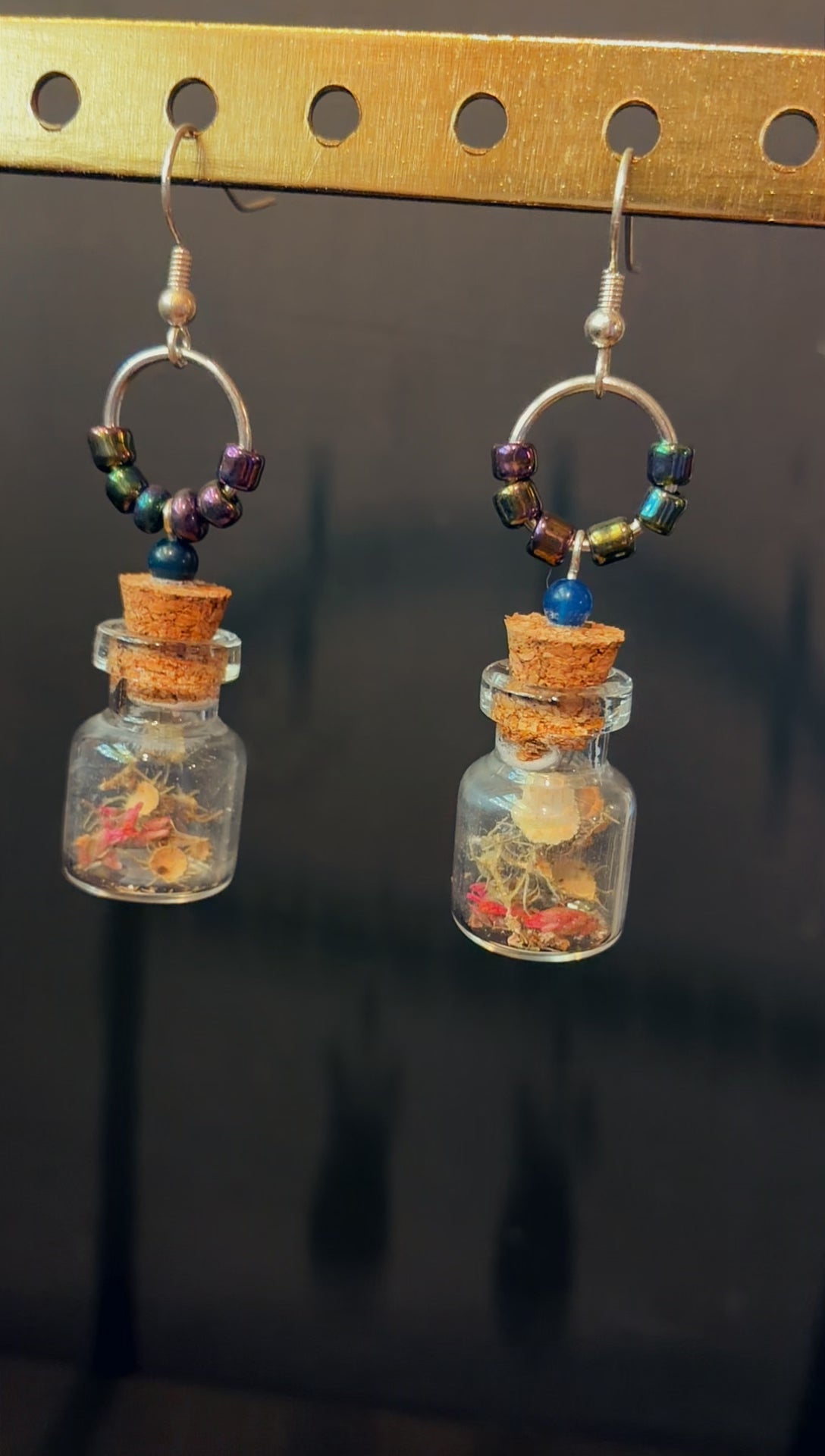 Cladonia gray mini jar Earrings